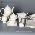 whole sale pure white new design logo customize ceramic tea set plain white ceramic tea set
